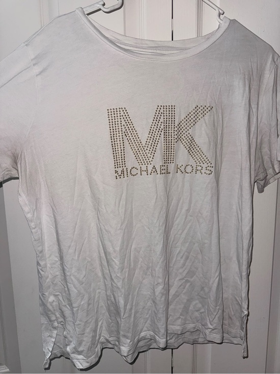 Michael Kors Tops - Michael Kors White Short-Sleeve Tee with Studded MK Logo
